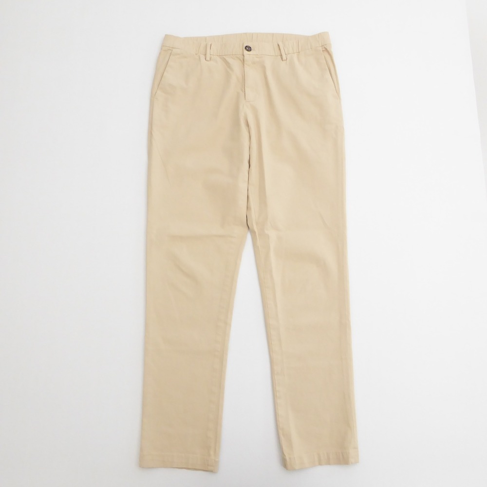 Bearbottom Mens Chino Pants Tan Stretch Flat Front Elastic Waist Large x 32